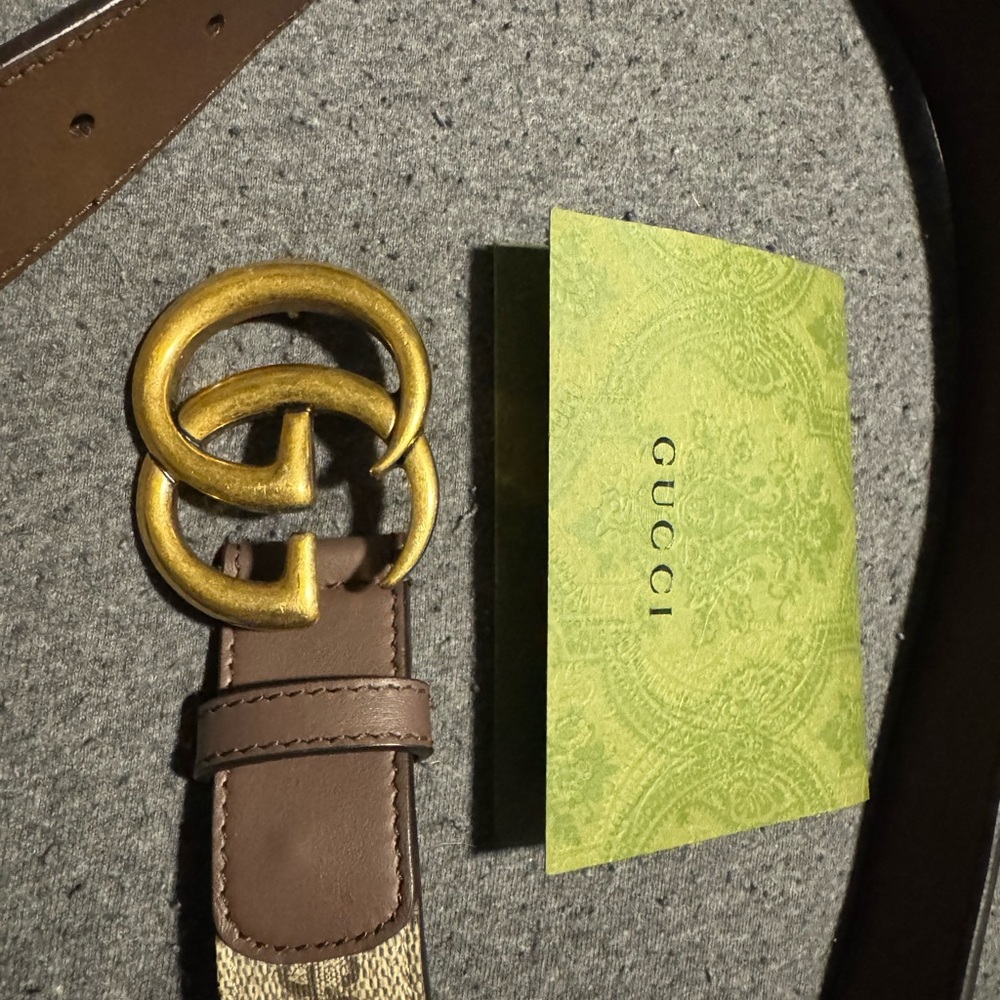 Gucci Brown and Gold Women's Belt
